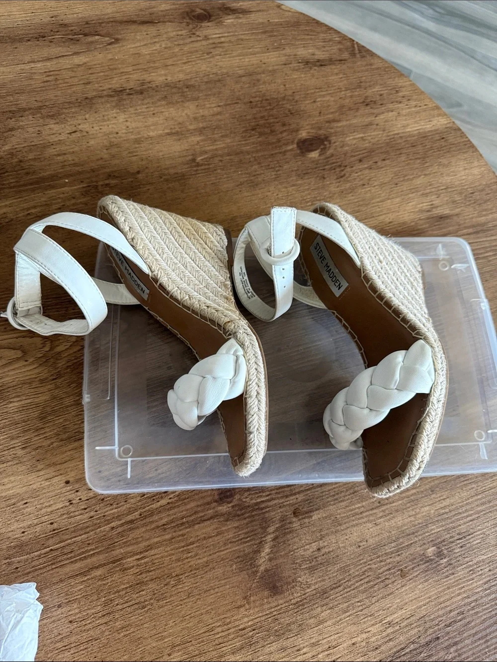 Steve Madden White Braided Espadrille Sandals